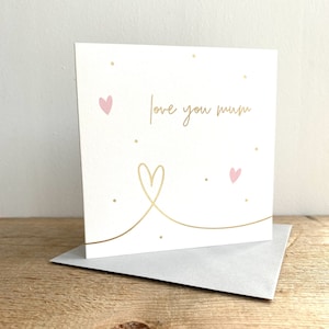 Carte de voeux gaufrée en feuille d'or pour l'anniversaire de ma maman, je t'aime