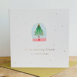Carte de Noël en feuille d'or pour un ami incroyable | Carte de Noël pour un ami incroyable