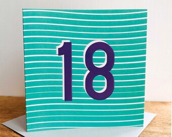 Age 18 Birthday Card|18th Birthday Card| Birthday Card for him| Birthday Card for Son|Brother|Nephew|Grandson|Friend|Milestone Birthday Card