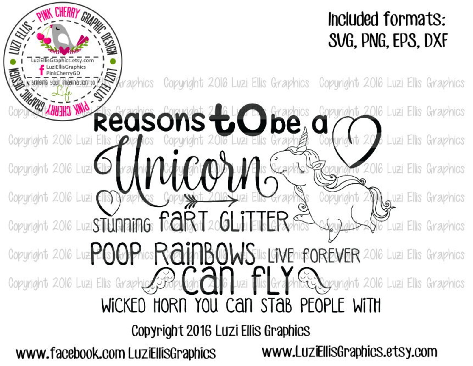 Reasons to Be a Unicorn SVG EPS DXF Files for Vinyl Cutting Etsy