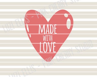 Made With Love. Valentines SVG. Love. Heart. Cameo Cricut. SVG DXF files for Vinyl Cutting Projects