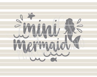 Mini Mermaid. SVG DXF files for Vinyl Cutting Projects - diy instant download - cutting files
