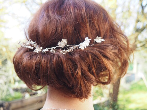 Lovely Vintage German Myrtle Crown, Silver Wedding