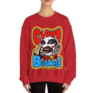 clown business horror movie Unisex Heavy Blend Crewneck Sweatshirt spaulding clown horror movie pull over sweat shirt for her or him