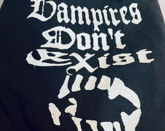 Vampyrer existerar inte t-shirt, vampyrtröja liten - 5XL, svart skjorta, skräckfilm goth gothic