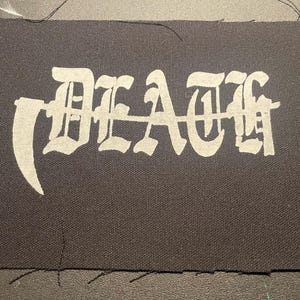 DEATH patch , goth gothic macabre horror death sew on black patch color available
