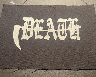 DEATH patch , goth gothic macabre horror death sew on black patch color available