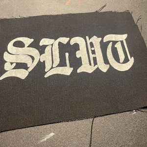 SLUT sew on patch color patches , adult humor gag gift