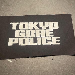 tokyo gore police horror movie patch sew on horror punk patch black fabric color big horror patch
