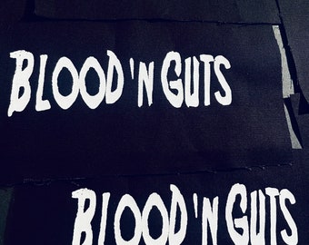 Écusson punk à coudre Blood n Guts , Macabre , Goth , Death , Gothic , Gore , Rated R