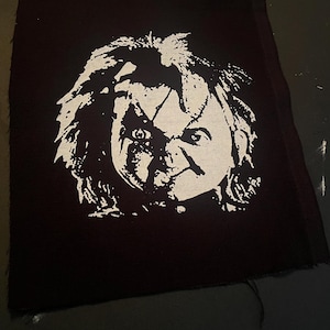 horror movie doll slasher icon 7x7 inches big large sew on patch horror slasher movie patches