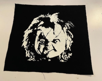 horror movie doll slasher icon 7x7 inches big large sew on patch horror slasher movie patches