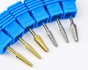 1 PCS Blue Nail Cone Tip Tungsten steel Drill Bits Electric Cuticle Clean Rotary For Manicure Pedicure Grinding Head Sander Tools(7003-333)
