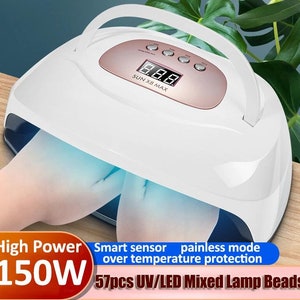 Free shipping 150W UV LED Nail Dryer Dual Hands 57 Lamps for Curing UV Gel Polish 10/30/60/99s Timer Auto Sensor Manicure Tools(7003-544)