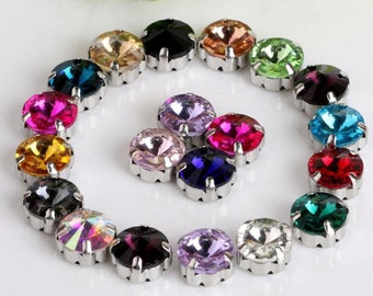 20 piezas 8-18mm Coser en Piedras de Rin, Forma D / Cuatro ángulos forma Vidrios de fondo plana Accesorios de cristal,Crystals Glass Jewels Strass,Wholesale