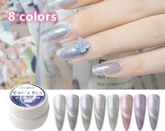 Nagelgel Poliert Cat Eye Gel Poliert Chamäleon Glitzer HybridLacke Magnet breite Katzenaugen UV GEL Lack einweichen(7015-54)