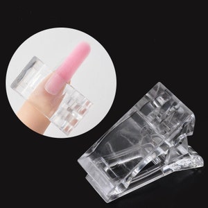 2 pcs/5 pcs/10 pcs Seamless Nail Extension Gel Styling Nail Tip Clip Crystal Fixed Nail Mold Clip Manicure Tool(7003-65)