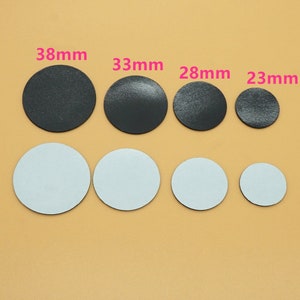 20PCS 18mm 23mm 28mm 33mm 38mm magnete rotondo In gomma frigorifero adesivo adesivo in vetro Vetro Refrigeratore Nero Artigianato Fai da Te
