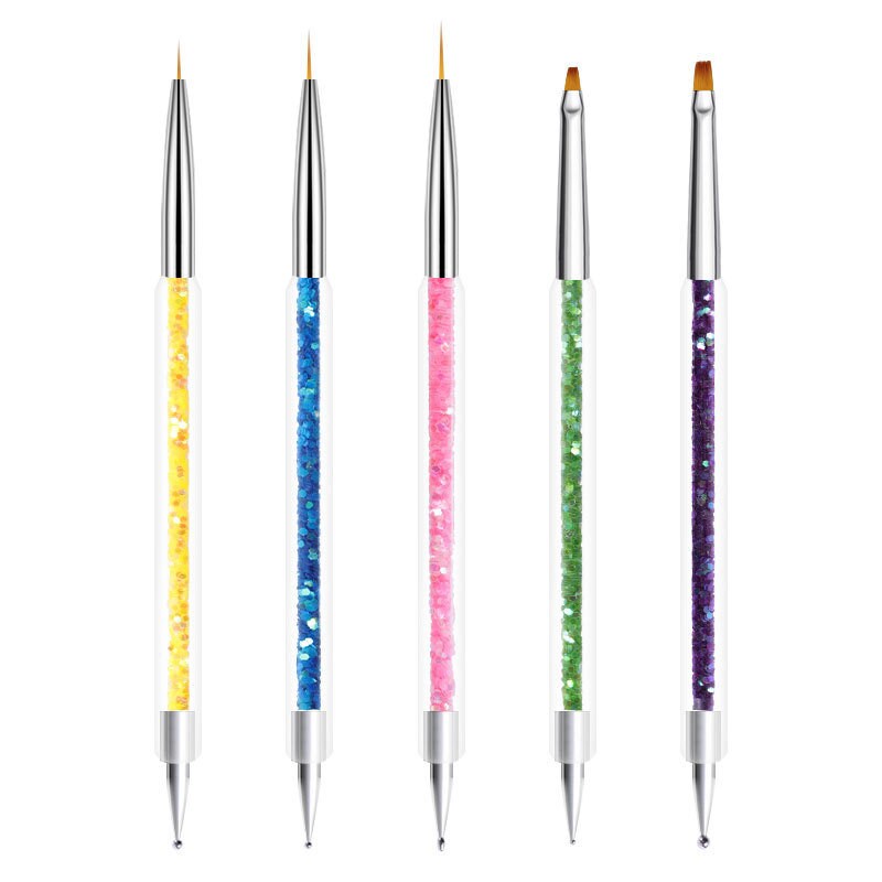 5 Pcs Crystal Dotting Pennail Art Brush Liner Painting Pen - Etsy