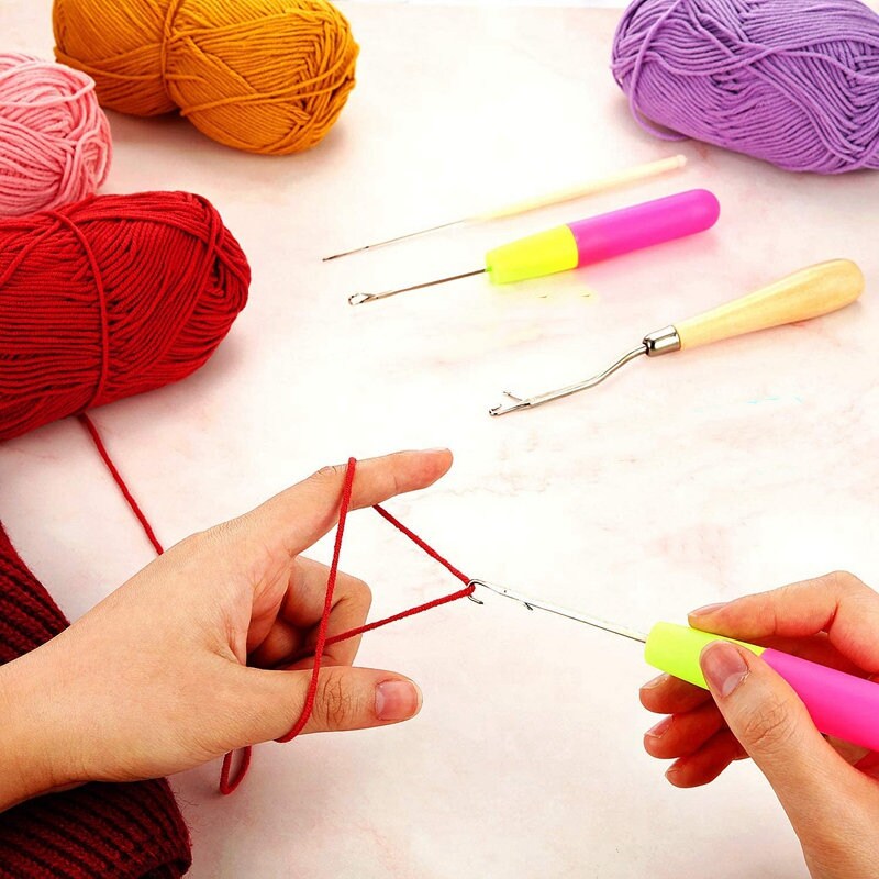 5pcs/Set Plastic Crochet Needle Braiding Latch Hook Weaving Hair