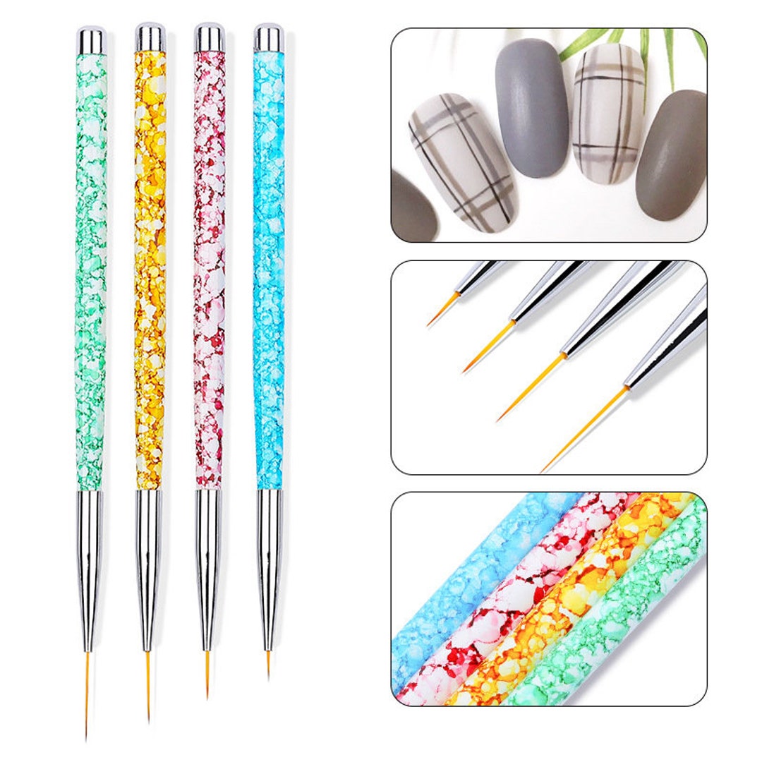 4 Pcs of Nail Art Brush Liner Painting Pen Drawing Manicure - Etsy