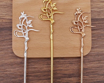 5 pcs/10 pcs Chinese Jin Buyao Hair Stick,Retro court Hair Fork,Hairpin hair accessories Hair Jewelry,Hair Receptacle Base(7012-420)