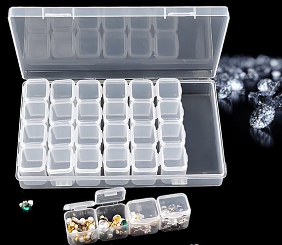 28 Slots Storage Box Case Nail Art Jewelry Pills Organizer Manicures Tool 