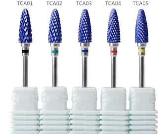 1 PCS blue Nail Cone Tip Ceramic Drill Bits Electric Cuticle Clean Rotary For Manicure Pedicure Grinding Head Sander Tools(7003-435)