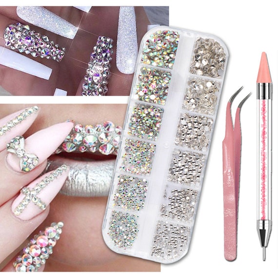 Resin Rhinestones Set Flat Back Stones Glitter Crystal Bulk - Temu