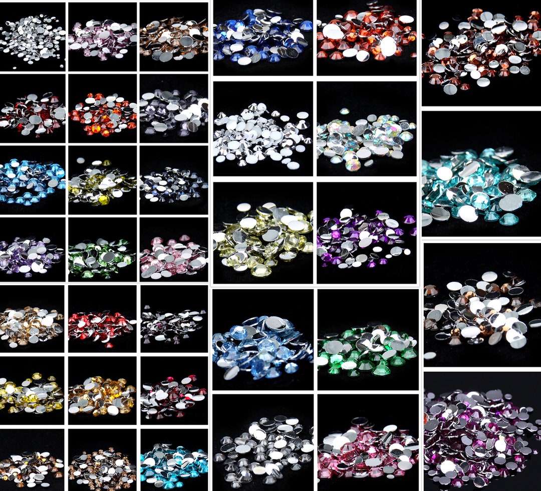 2000pcs Resin 4mm Flat Back Rhinestones - SS16 Gems For Nail Art Phone Craft DIY