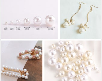 3/4/5/6/8/10/12/14/16/18 MM ABS Pearl Beads,round  Pearl/ Faux Pearl,cream/white Cute Decoden Wedding Decor Embellishment(7002-3)
