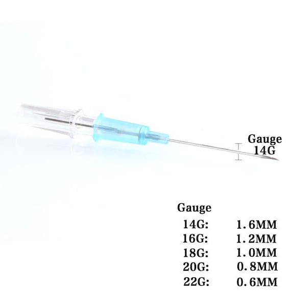 2/5 PCS Hollow Sterilized Pierce Gauge Piercing Needles 12 14 16