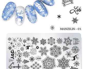 Christmas Design Nail Stamping Plates Marble Stamp Templates Image Printing Stencil Nail Art Tool(7003-307)