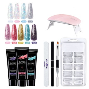 Kit poly gel set,Set of Extend gel,nail form,UV nail Dryer,nail file,False Nail Tip,Nail Art tools set,Manicure Kits7015-67 image 2