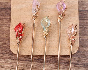 5 pcs metal flower Hair Pin,Hair Stick Hair accessories Hair Jewelry,Barrette Hair Combs,,bu yao base Wholesale 7012-445