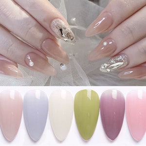 8ml 6 colors Nail Gel Nail Jelly powder,nude color coat,nude Gels Natural Camouflage UV/LED Gel  manicure(7003-386)