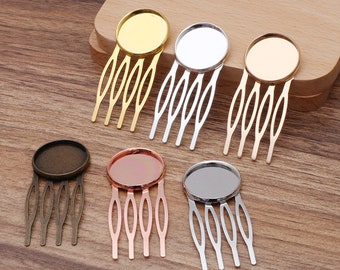 5 pcs Wholesale Cabochon base comb 4 dents, Comb Hair Clips, accessoires de cheveux Bijoux de cheveux,Hair Combs Blank Base(7000-152)