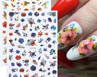 new year laser flower fire nail sticker,Nail decal,Nail Art Decorations 7004-124