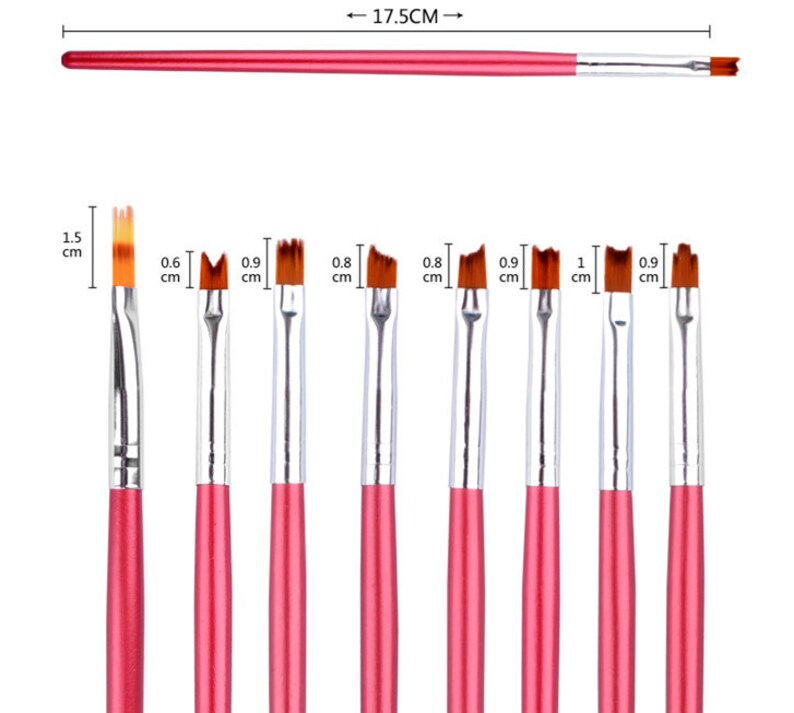 Set Da 1 A 10 Pennelli Per Nail Art In Nylon &ndash; Perfetti Per Linee E Dettagli &ndash; Ideali Per Acrilico E Bluering