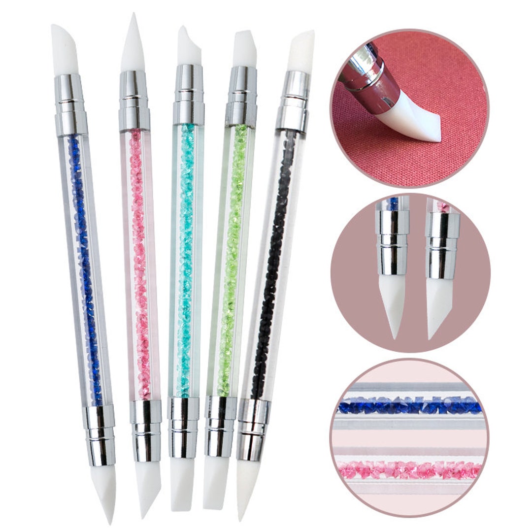 2 Way Rhinestone Crystal Nail Art Brush Pen Silicone Head - Etsy 2 Way Rhinestone Crystal Nail Art Brush Pen Silicone Head - Etsy