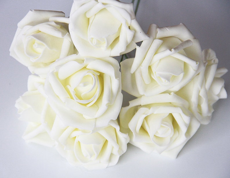 10 pieces/set Artificial Flowers, Wedding Flowers Supplies, Fake Foam Roses, Floral Wedding Decor Bridal Bouquet Flowers122-16 image 4