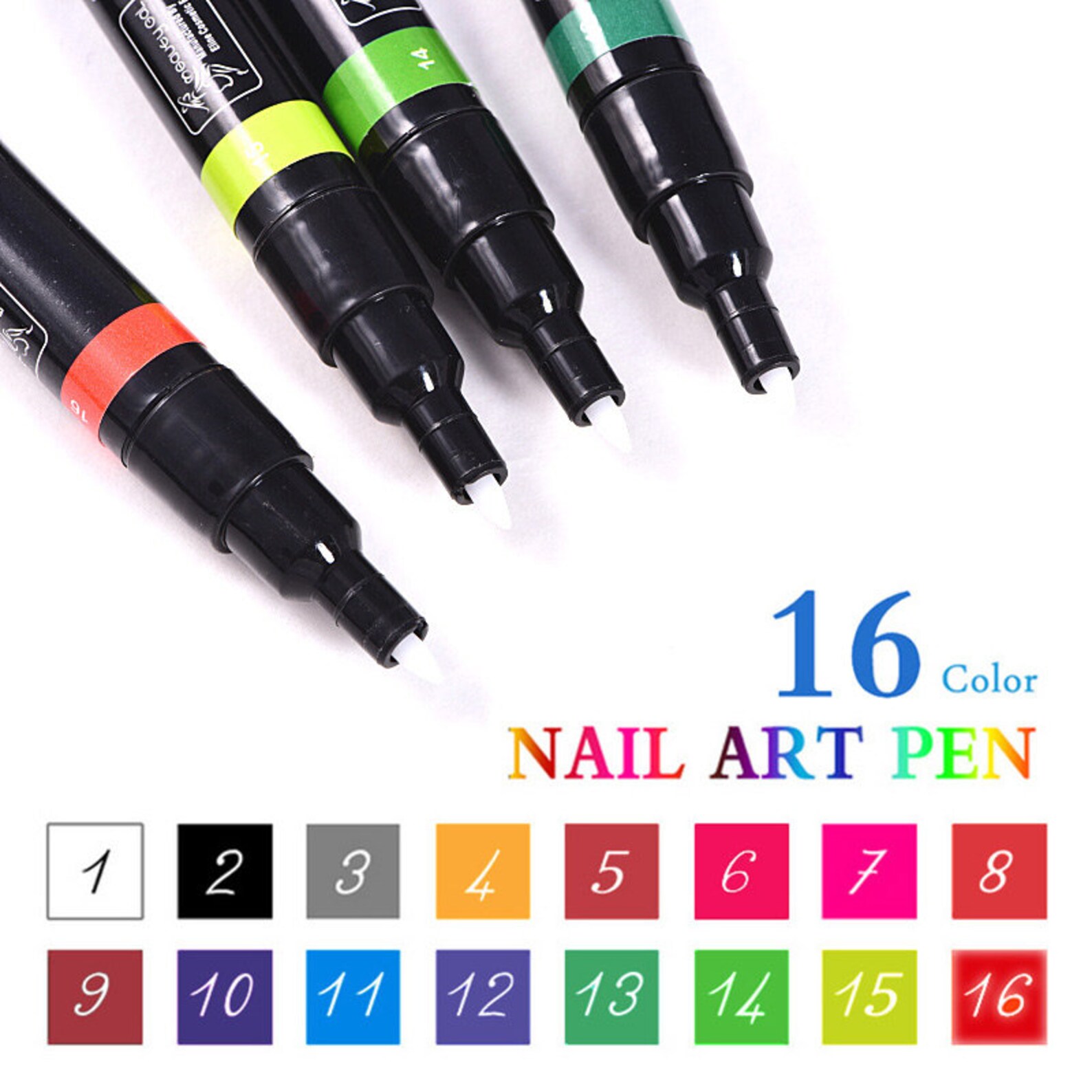 16 Colors Gel Nail Polish Pen Lazy Pen Multicolor Optional UV Etsy