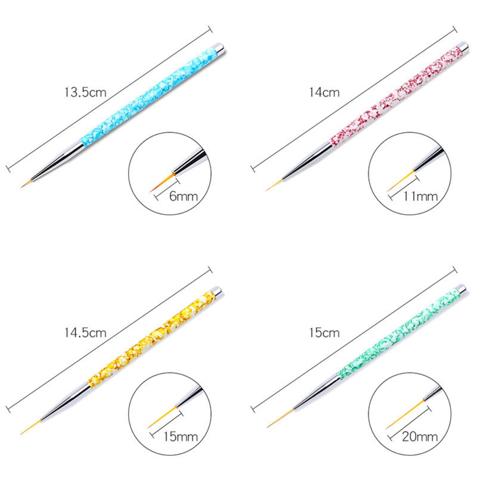 4 Pcs of Nail Art Brush Liner Painting Pen Drawing Manicure | Etsy