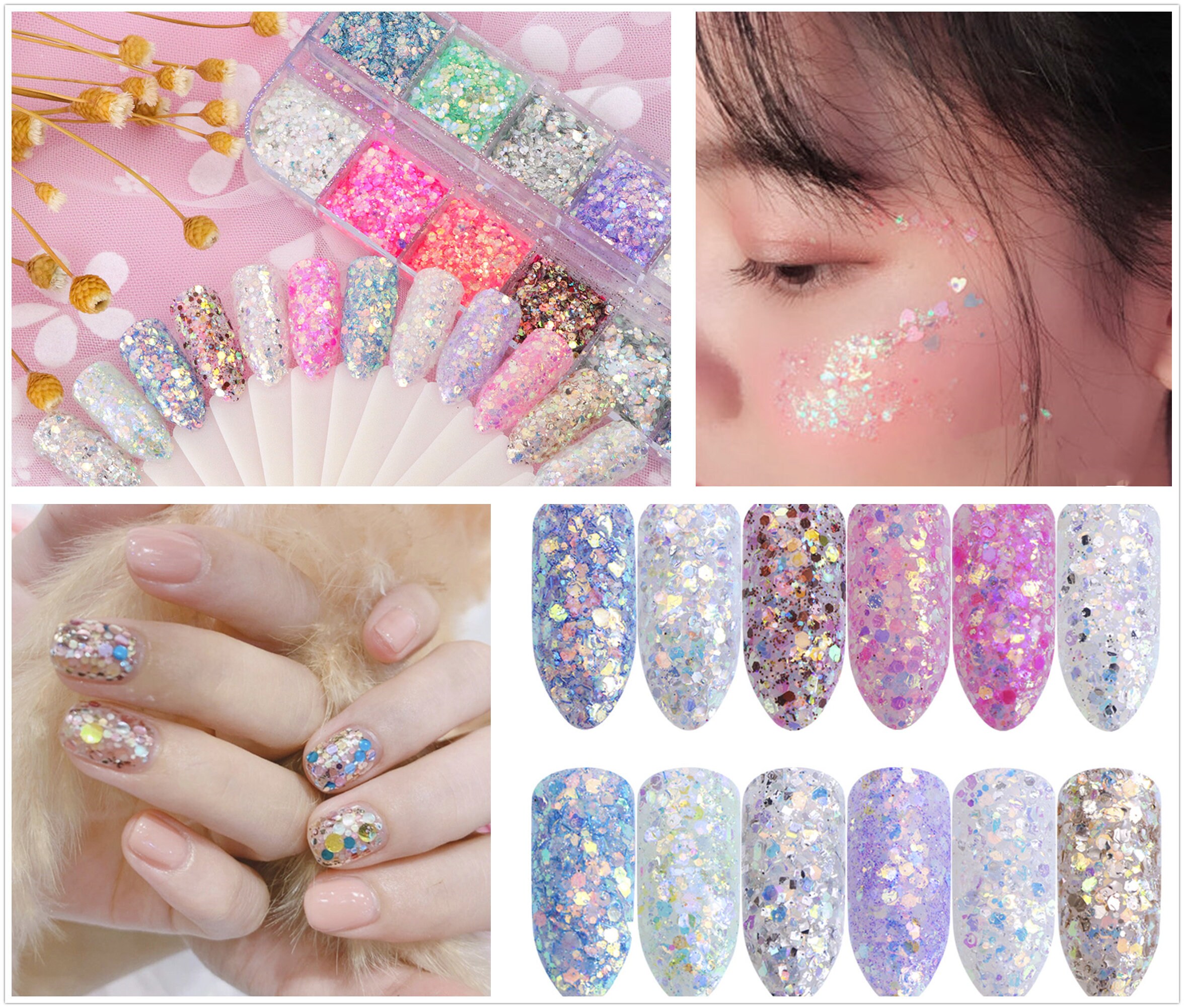 Nail Art Powder Dust Shimmer Decoration Shimmer Glitter Etsy