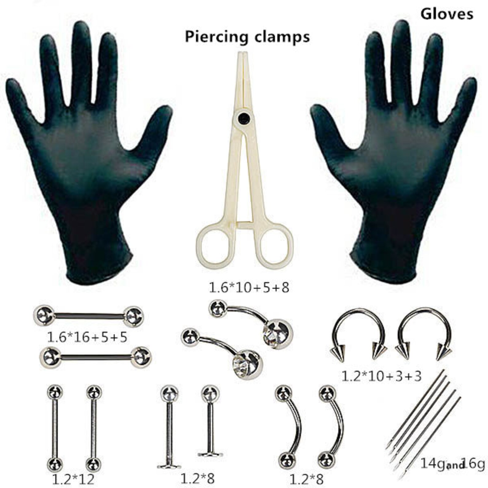 Piercing Body Kit Piercing Kit Belly Ring Piercing Tongue Etsy