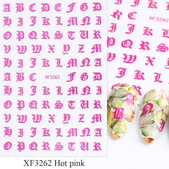 Buy Letters Alphabet Nail Art Stickers Decals Handwriting English Letter  Nail Decals 10 Colors Self Adhesive Nail Art Decals WGSA Online in India -  Etsy