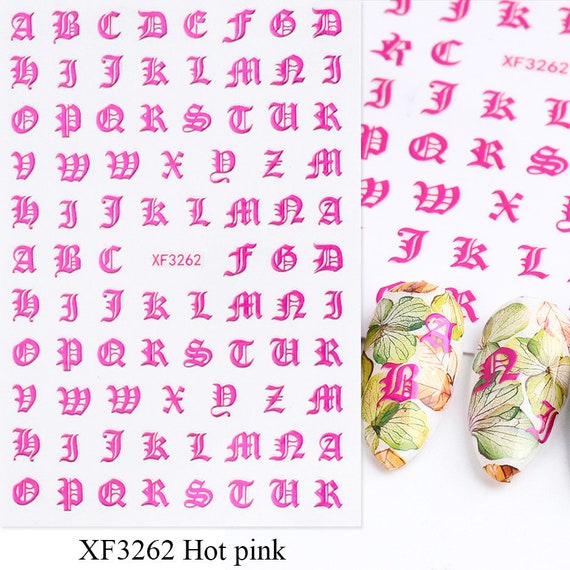 Buy Letters Alphabet Nail Art Stickers Decals Handwriting English Letter  Nail Decals 10 Colors Self Adhesive Nail Art Decals WGSA Online in India -  Etsy