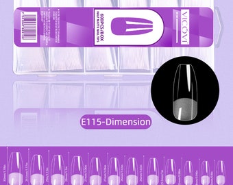 600 patchs transparents sans trace pour faux ongles, embouts incurvés transparents, ongles à presser, cercueil ovale semi-mat, embouts couvrants (7003-459)