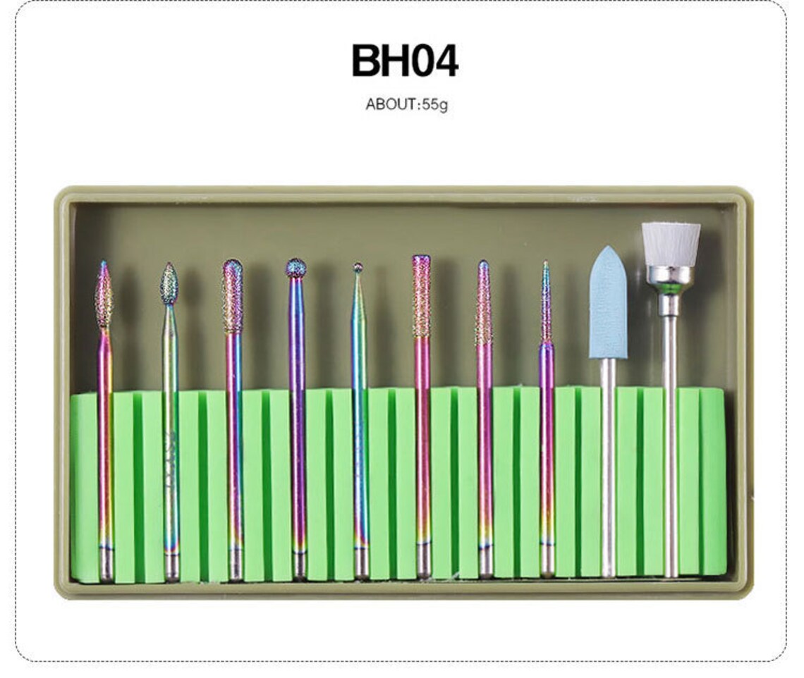 A Set of Nail Drill Bit Quartz Abrasive Tools Electric Drill Etsy