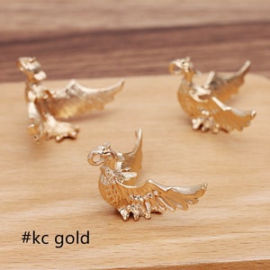 10 stuks legering vogelbedels voor het maken van ketting sieraden voor vrouwen accessoire, verjaardag sleutelhanger ambachtelijke levering, voor oorbellen 7012-436 kc gold